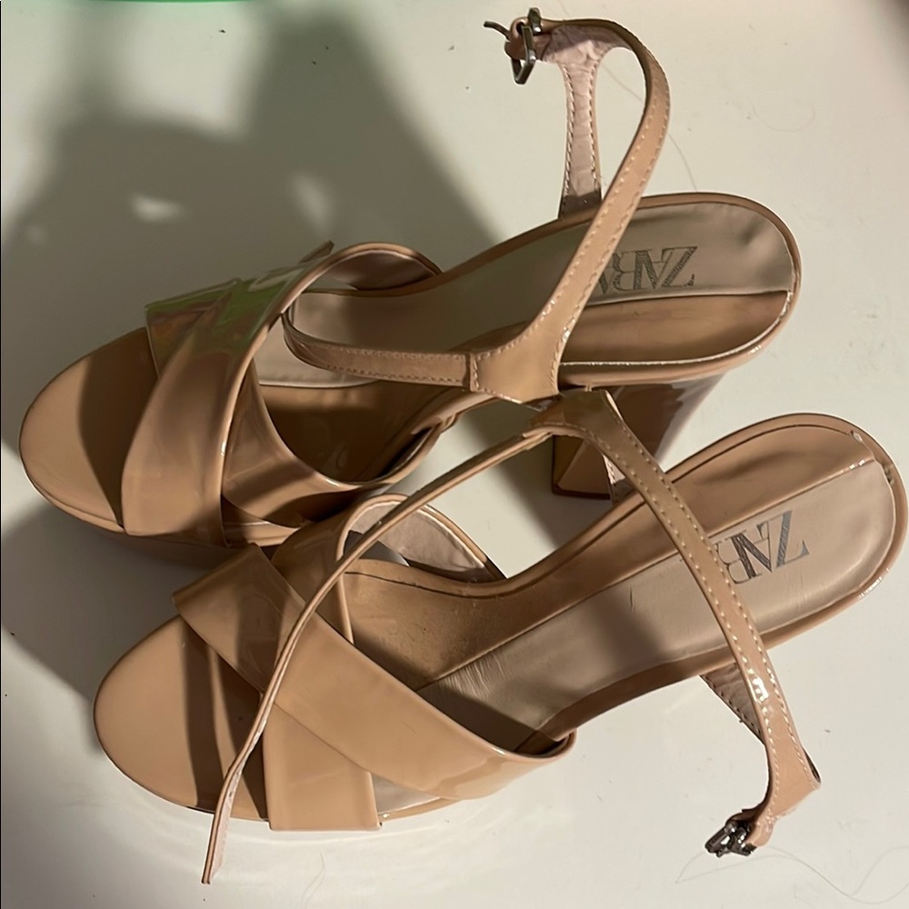 Zara Tan Heels Minimalist Design